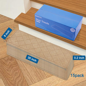 KOOTETA stair treads beige 8x30 installation on indoor stairs without extra tape