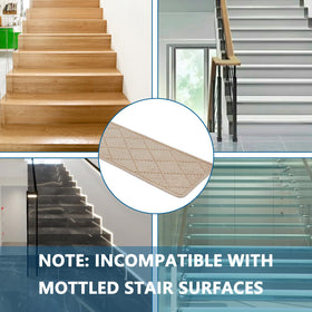 KOOTETA stair treads beige 8x30 quiet stairs during daily traffic