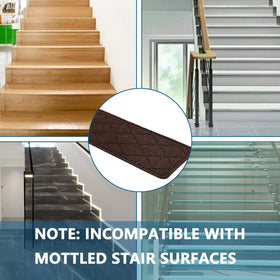 KOOTETA brown color stair treads complement home decor.