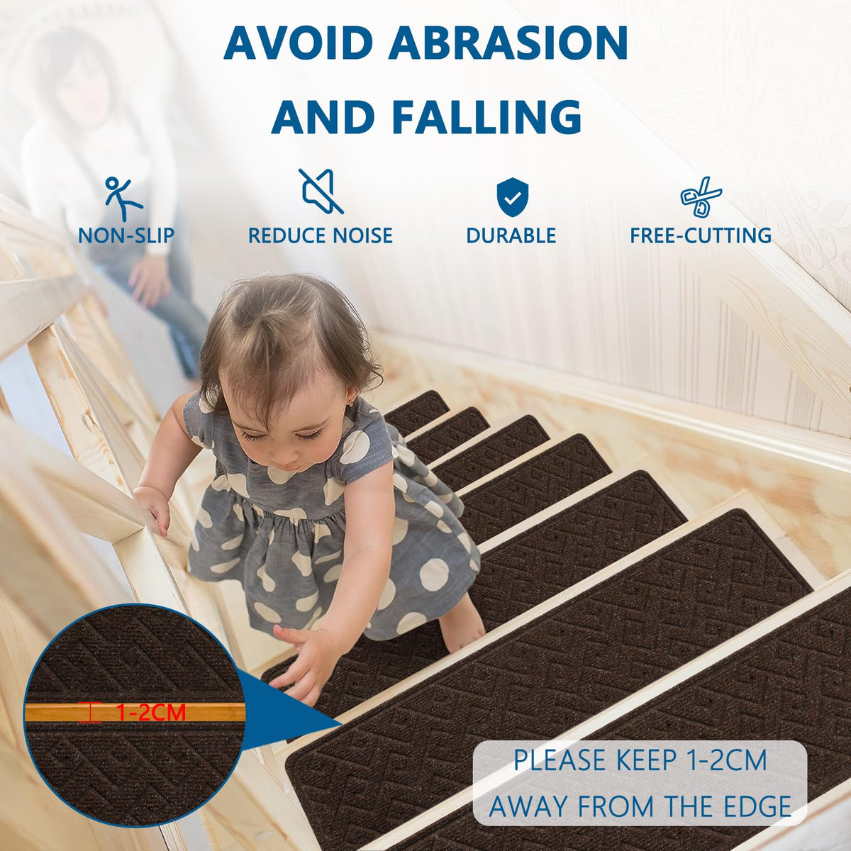 KOOTETA washable stair treads stay fresh after machine washing