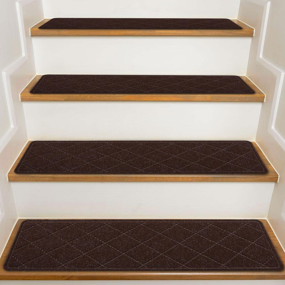 KOOTETA stair treads on wooden steps with secure non-slip grip.
