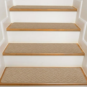 KOOTETA stair treads on wooden steps show easy installation and secure footing.