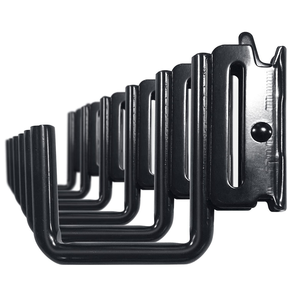 KOPKIO E-Track J-hook 12pcs on black rail for trailer organization