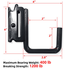 KOPKIO E-Track J-hook installed on wall rail for tools