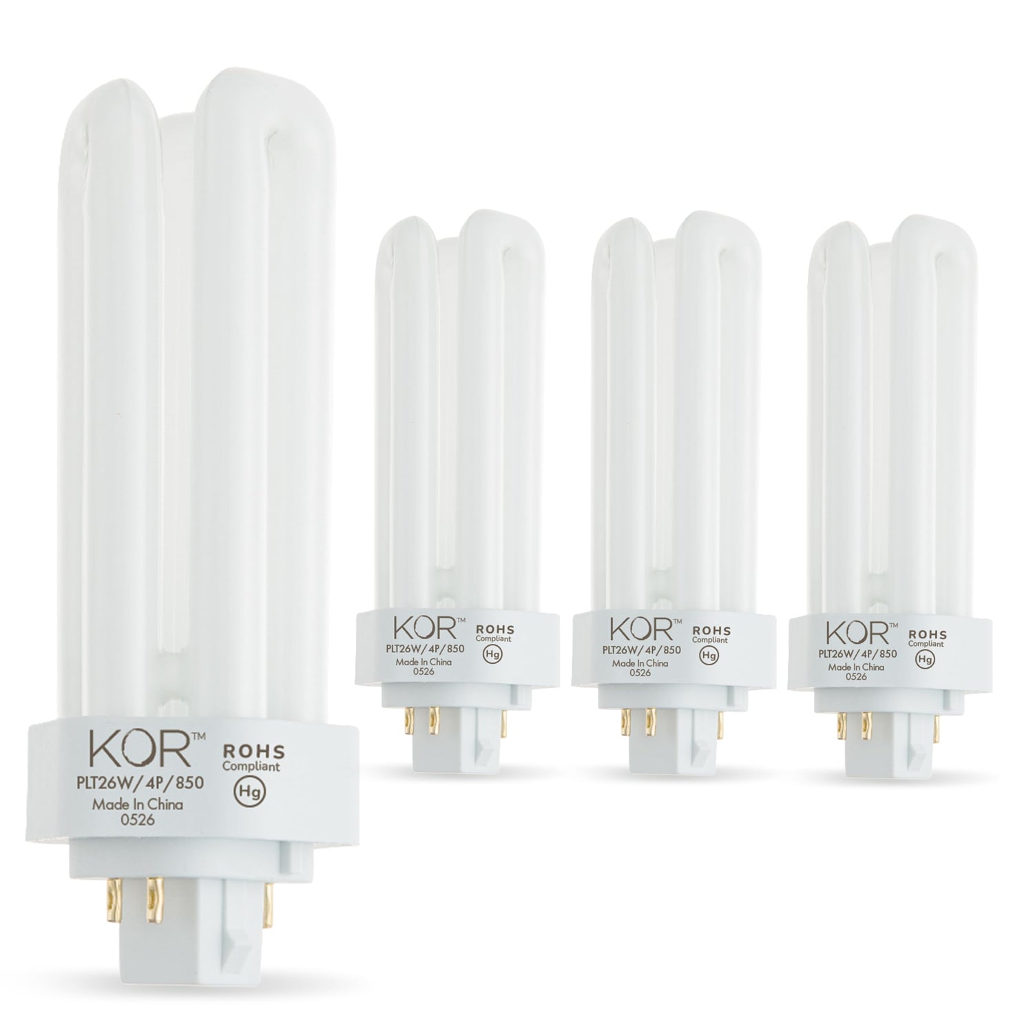KOR 26W GX24Q-3 four-pack bulb for durable, maintenance-free lighting