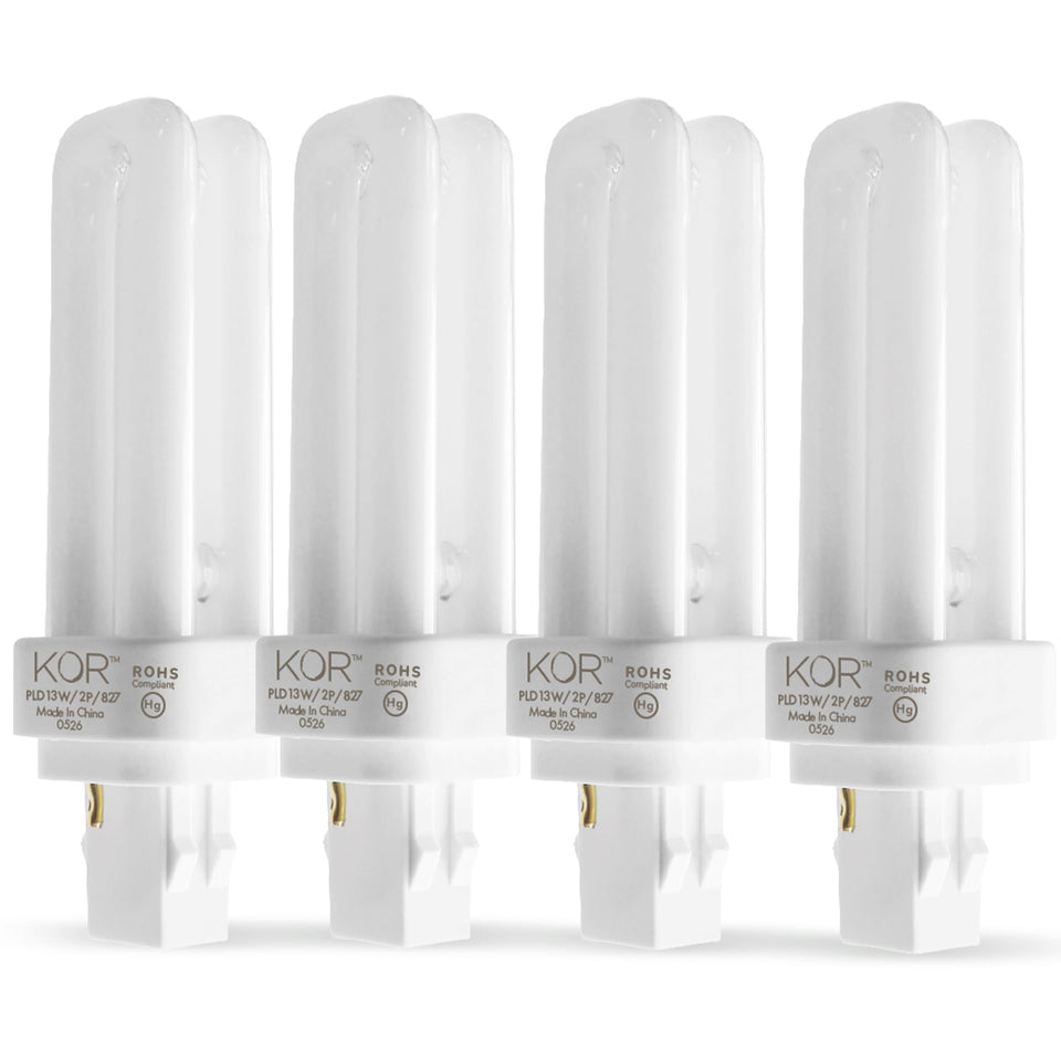 KOR 4-pack GX23-2 base CFL for energy-efficient plug-in lighting