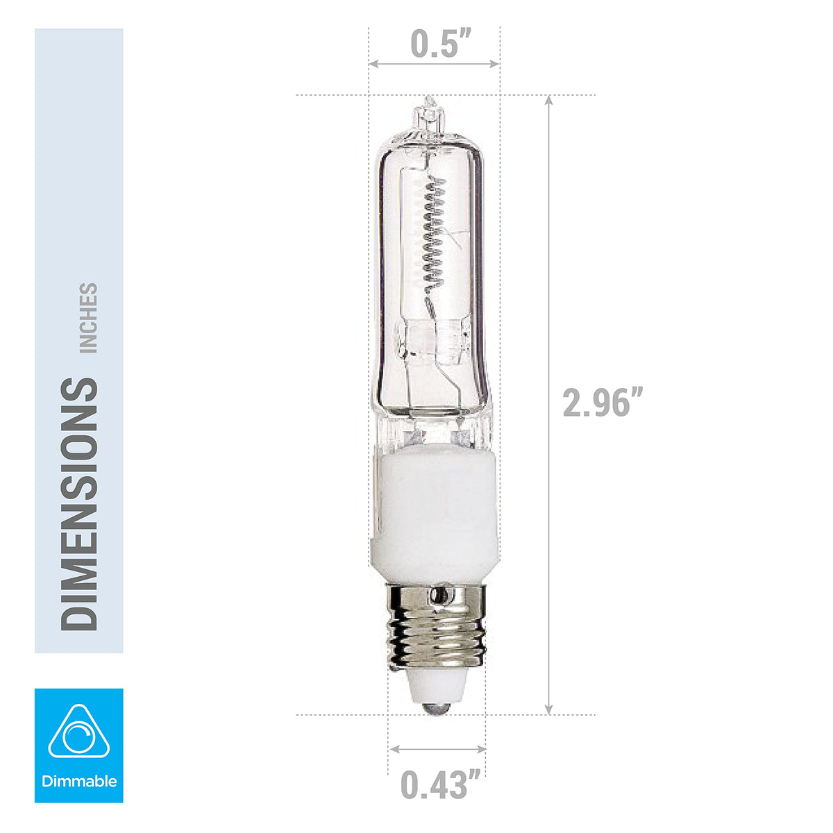 KOR Q250CL/MC clear 120V mini candelabra bulbs for compatible fixtures.