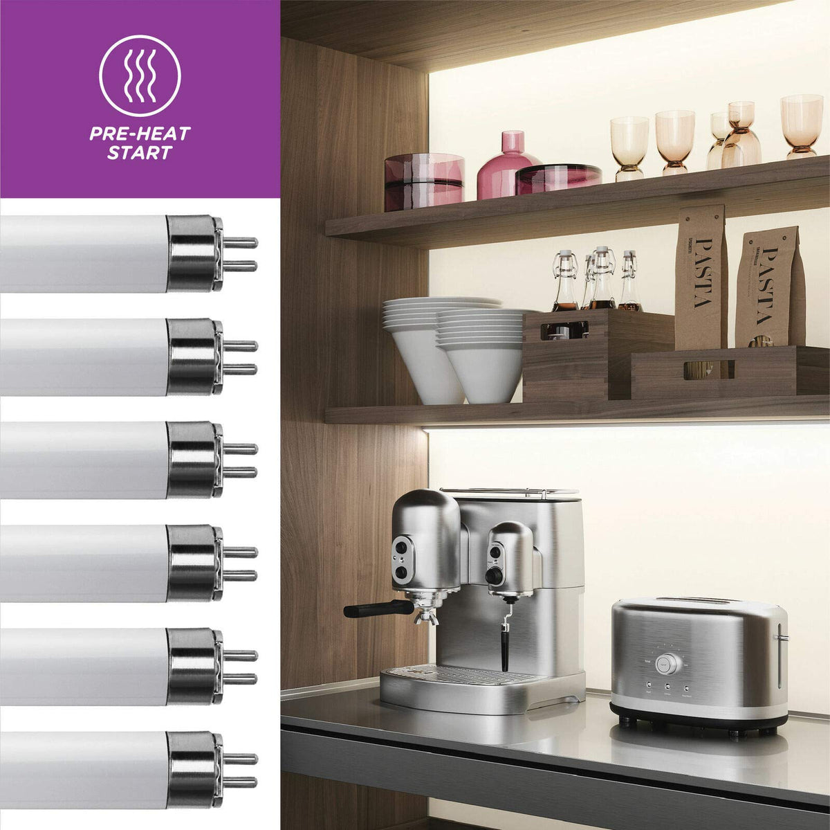 KOR F13T5CW-under-cabinet-kitchen application visual for under cabinets