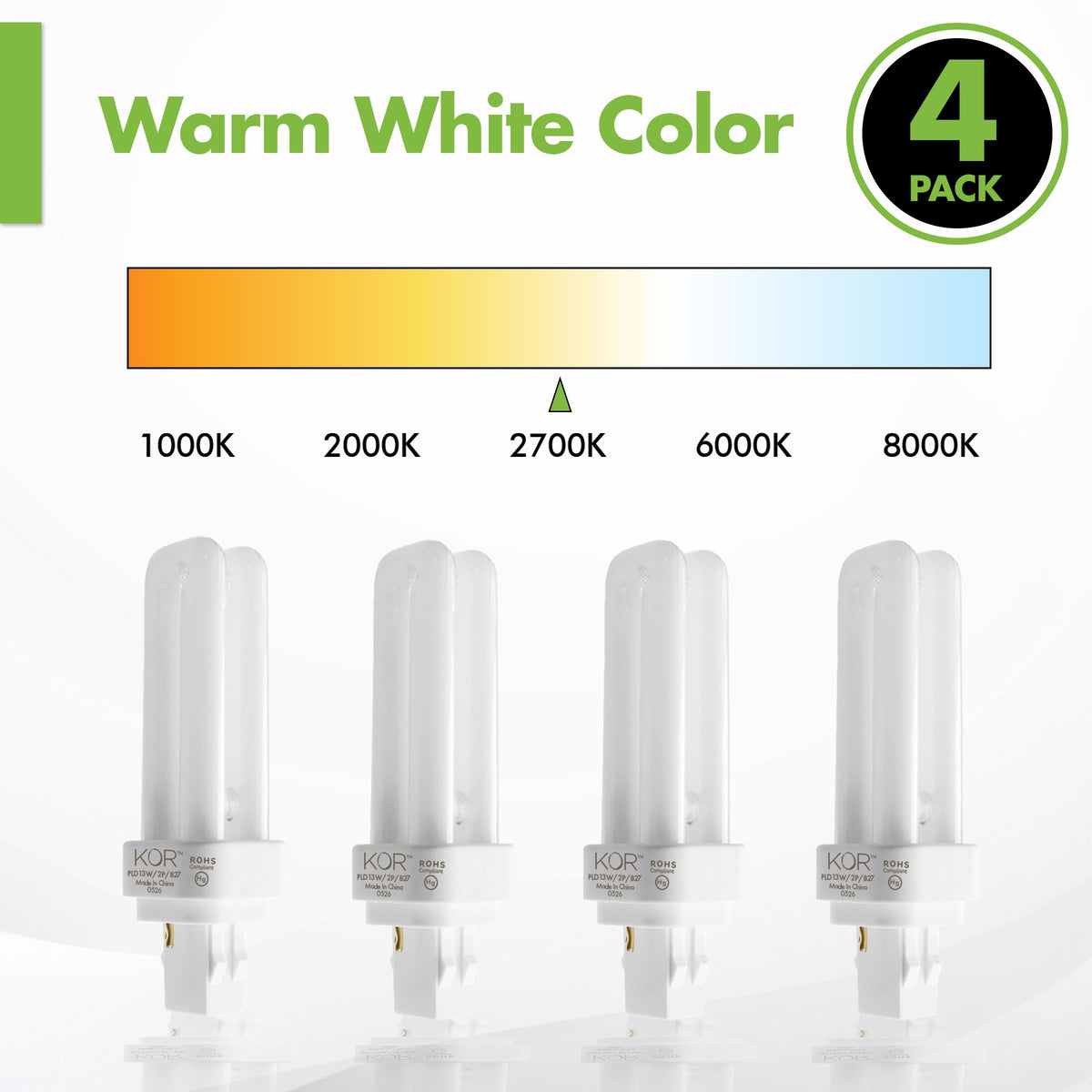 KOR GX23-2 base CFL replacement fits compatible fixtures quickly