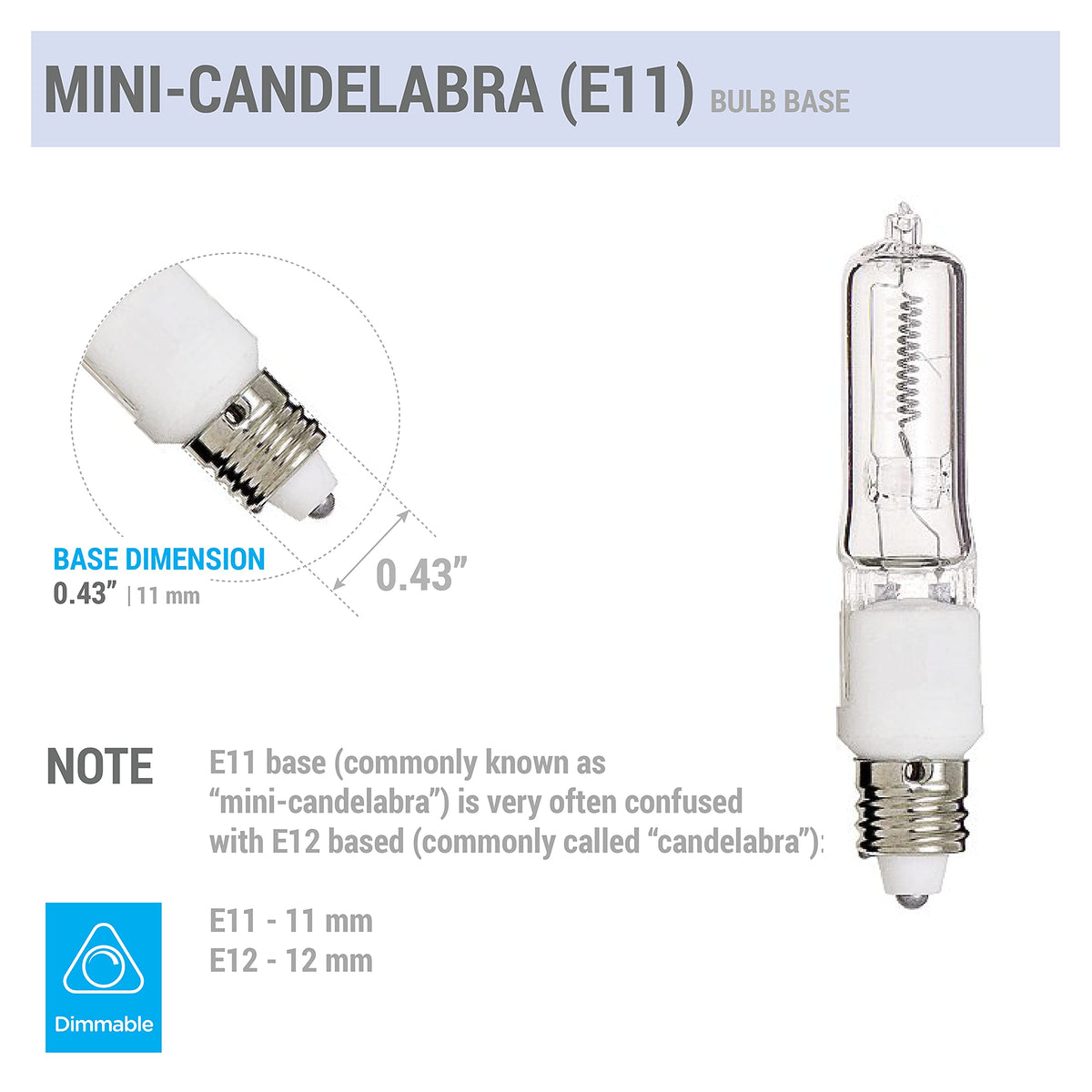 KOR JD T4 E11 base bulbs in a 4-pack for mini chandeliers.
