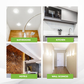 KOR bulbs in a kitchen and living room setup for quick refresh.