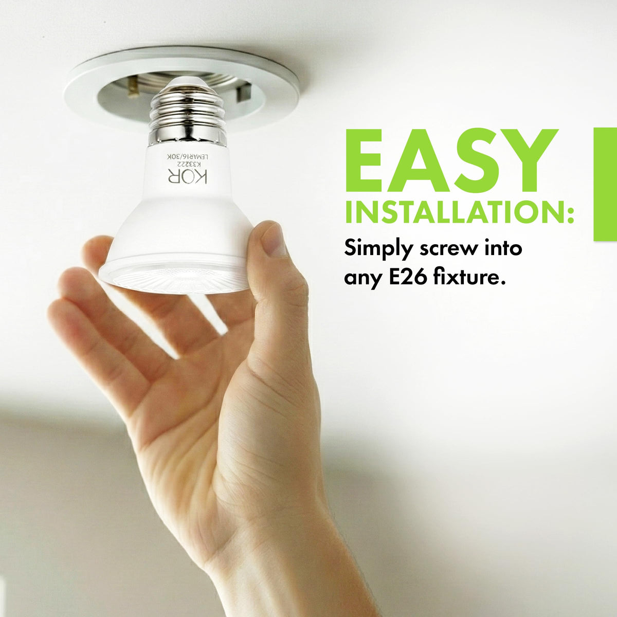 KOR PAR16 3000K warm white glow for cozy living rooms.