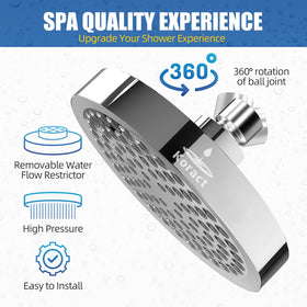 Koract shower head anti-clogging silicone nozzles resist mineral buildup.