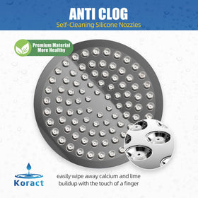 Koract shower head easy-to-install design fits standard shower arms.