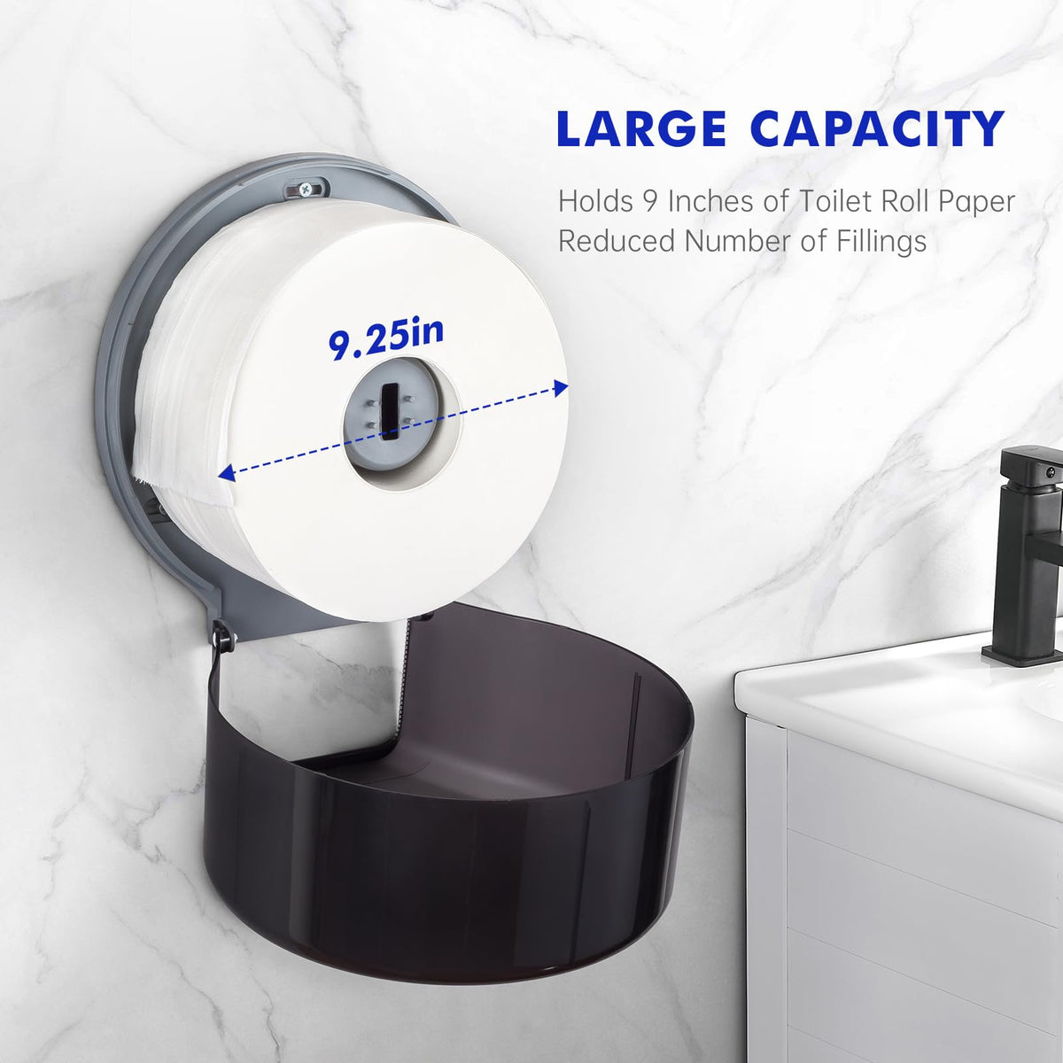 Kordory wall-mounted dispenser with security lock deters tampering.