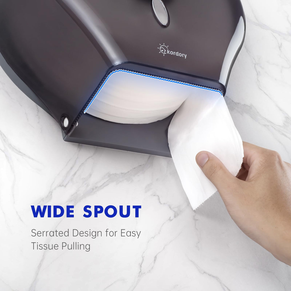 Kordory unit features a transparent ABS case for easy refill visibility.