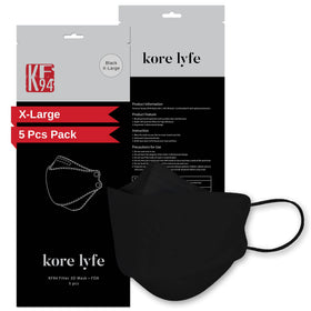 Kore Lyfe KF94 extra-large black mask close-up for all-day comfort