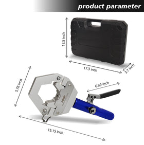 Base mounting options enable bench or vise operation for stable crimping.