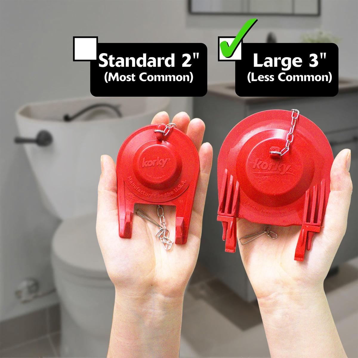Korky 3060BP 3-inch flapper seal providing efficient flushing and durability.