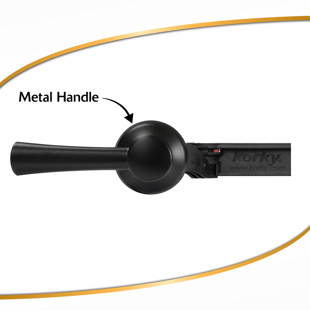 Korky 6034BP Strongarm lever angled-mount in matte black for versatile fitting
