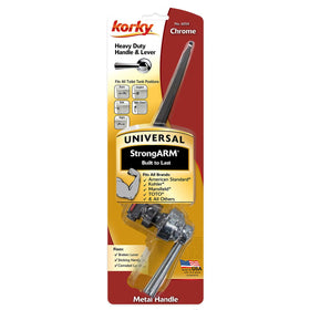Korky 6054BP chrome lever - side view showing left or right mounting compatibility