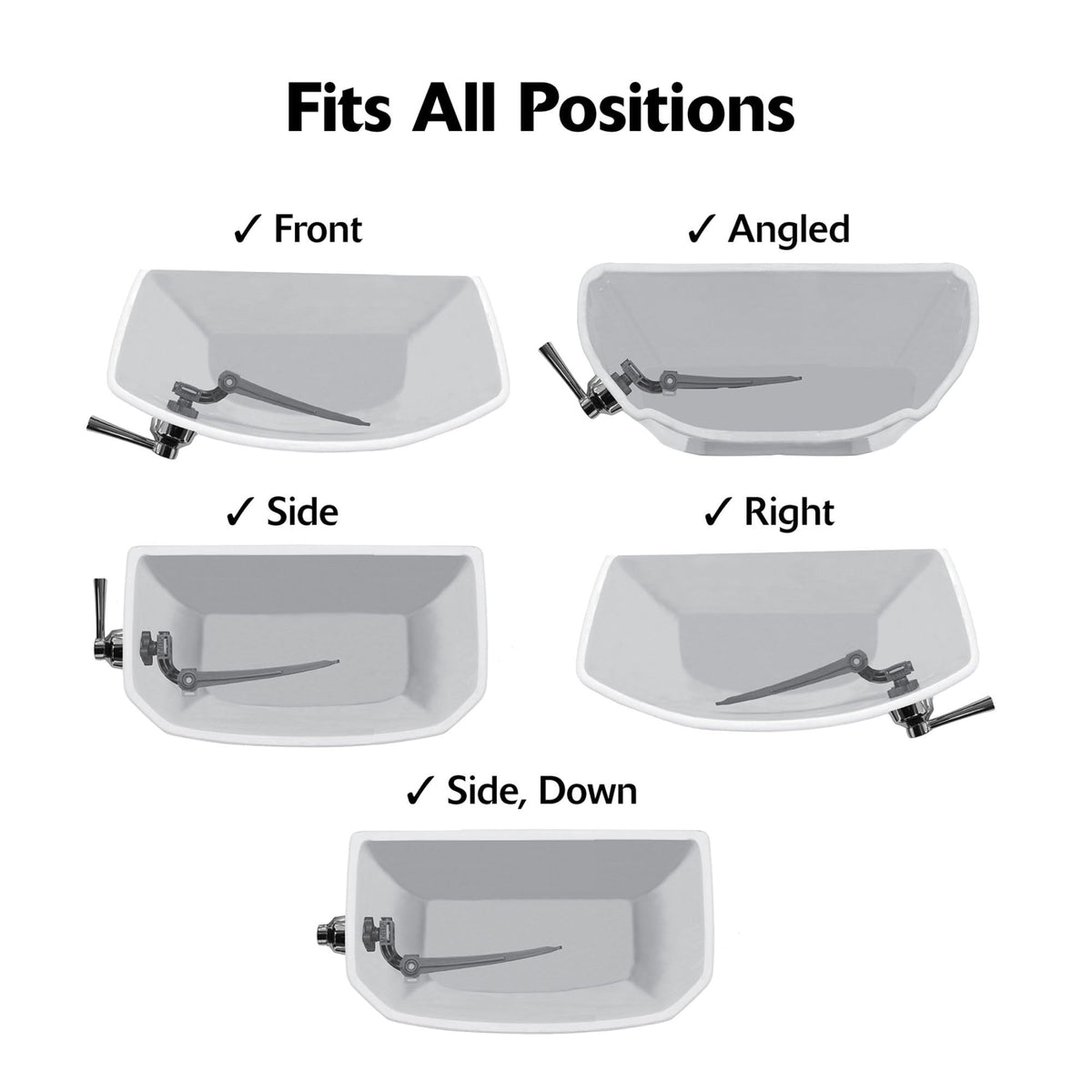 Durable engineered-metal construction of Korky 6094BP lever for long-lasting use.