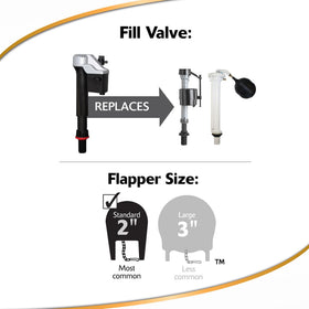 Korky 818MP silver finish valve adds a clean, modern look to your toilet
