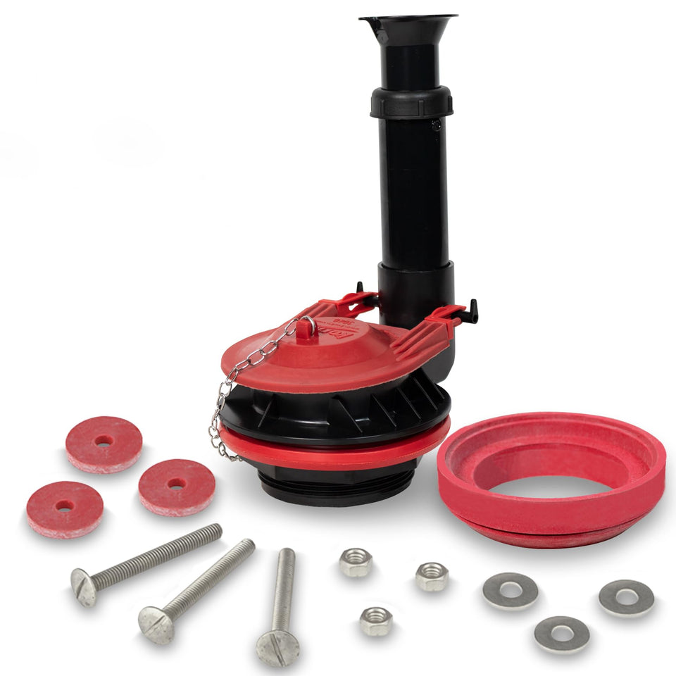 Korky adjustable 3-inch flush valve kit for quick, tool-free installation.