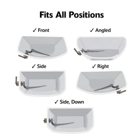 Korky metal lever and flange compatibility with 2-3 inch flappers shown