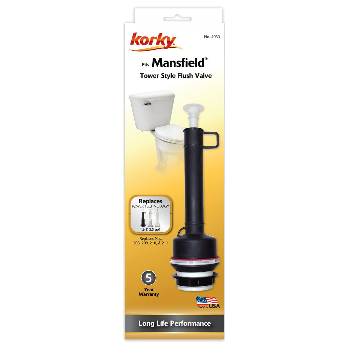 Korky flush valve seal 4033BP delivers durable seal.