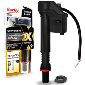 Korky QuietFILL 2X valve close-up for reliable refills.