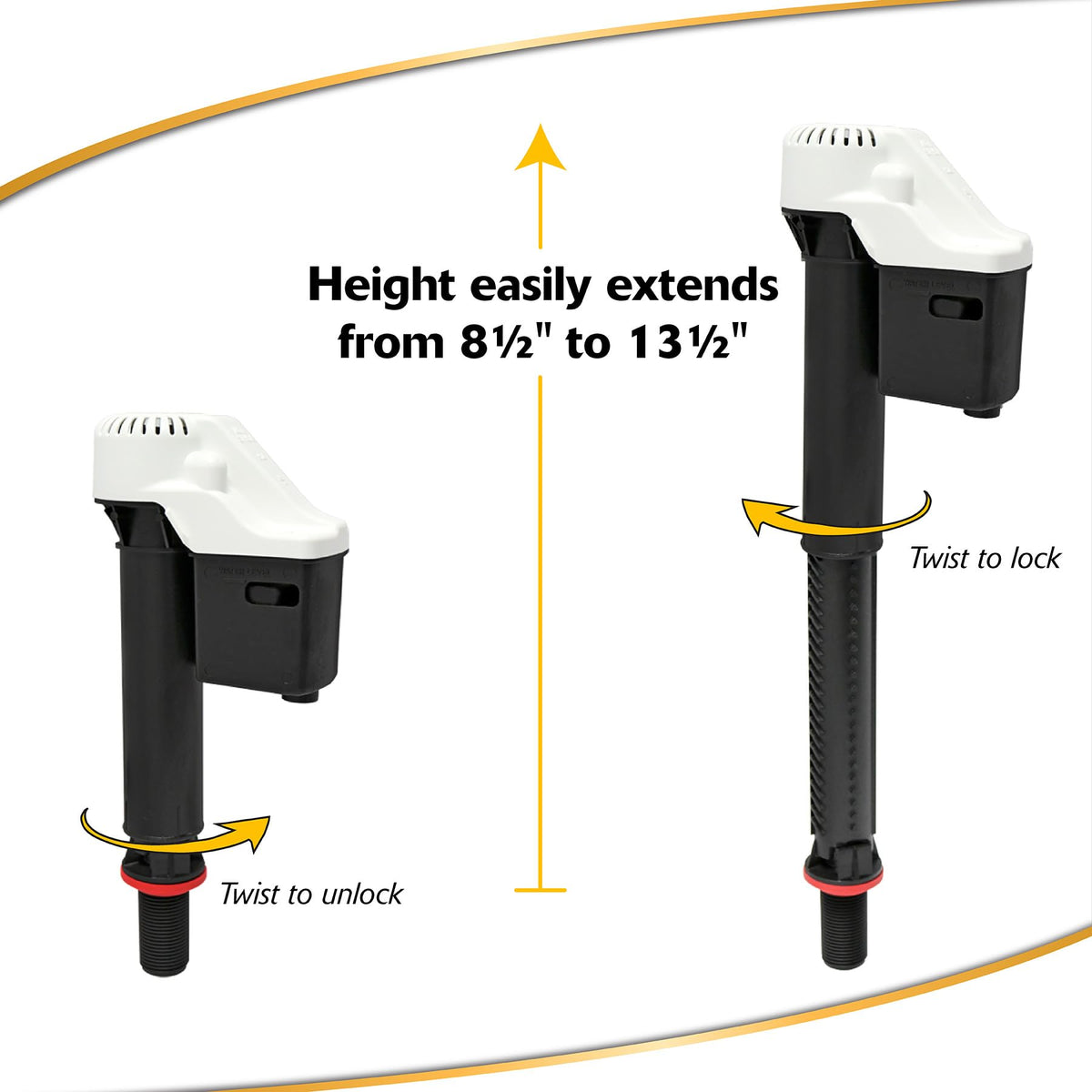 Includes fill valve, flapper, refill tube, and mounting hardware.