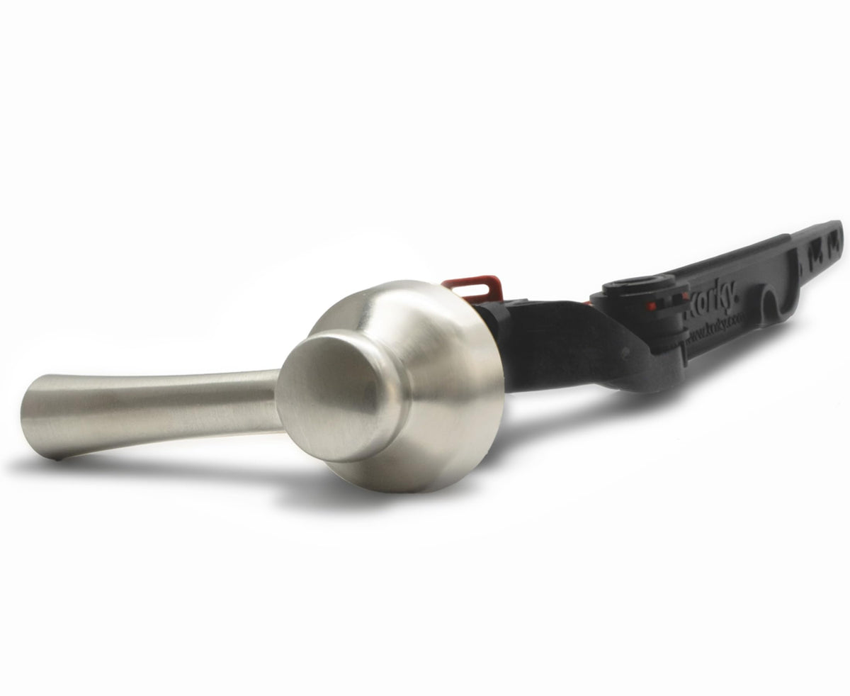 Korky StrongARM brushed nickel lever, universal fit for front, side, and angled toilets.