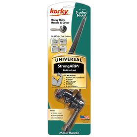 Korky StrongARM kit contents: handle, arm, clips, hook