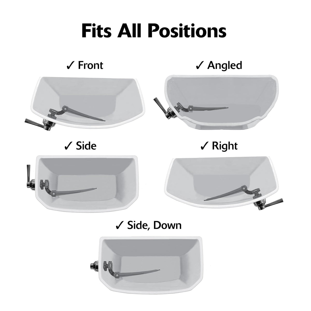 Korky StrongARM right-mount lever includes hardware for quick replacement.