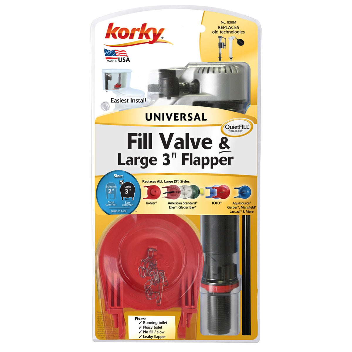 Korky tamper-proof key aids safe installation and adjustments.