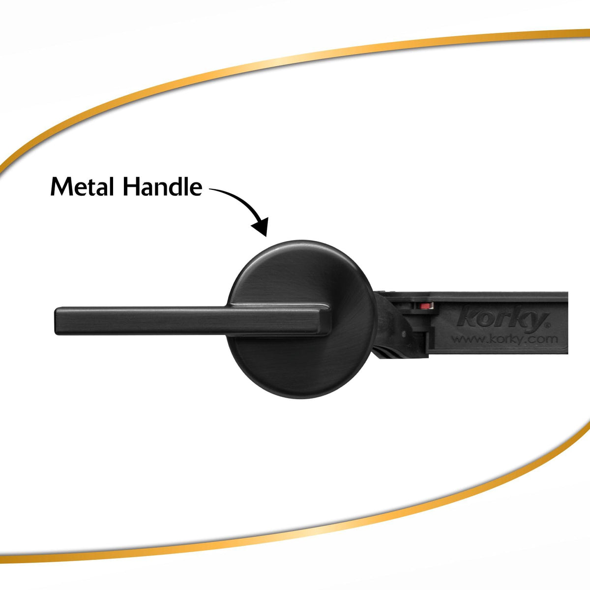 Korky toilet handle universal fit image demonstrates front side and angled mounts