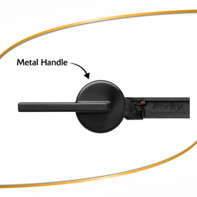 Korky toilet handle universal fit image demonstrates front side and angled mounts