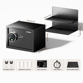 KornerBatl removable shelves enable flexible storage.