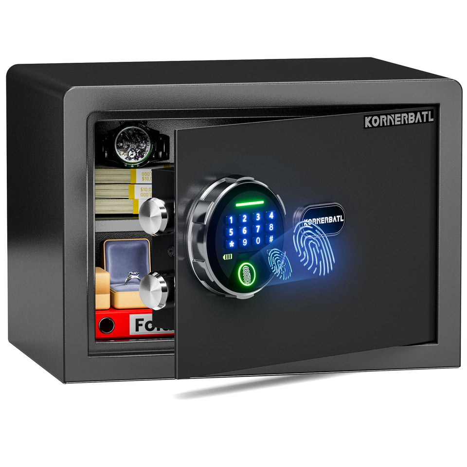 KornerBatl smart biometric safe front view for quick secure entry.