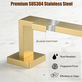 KOSEOO brushed gold robe hook 1 secured to wall for robes