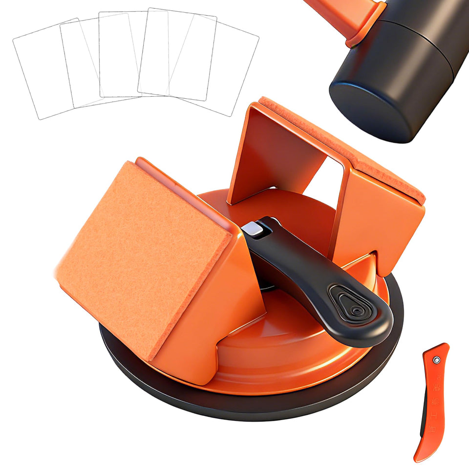 Kosjund Floor Gap Fixer tool shown on wood floor with 45-degree surface for precise seams