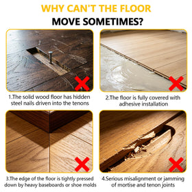 Kosjund Floor Gap Fixer Tool five reusable pads for extra stability on textured floors.