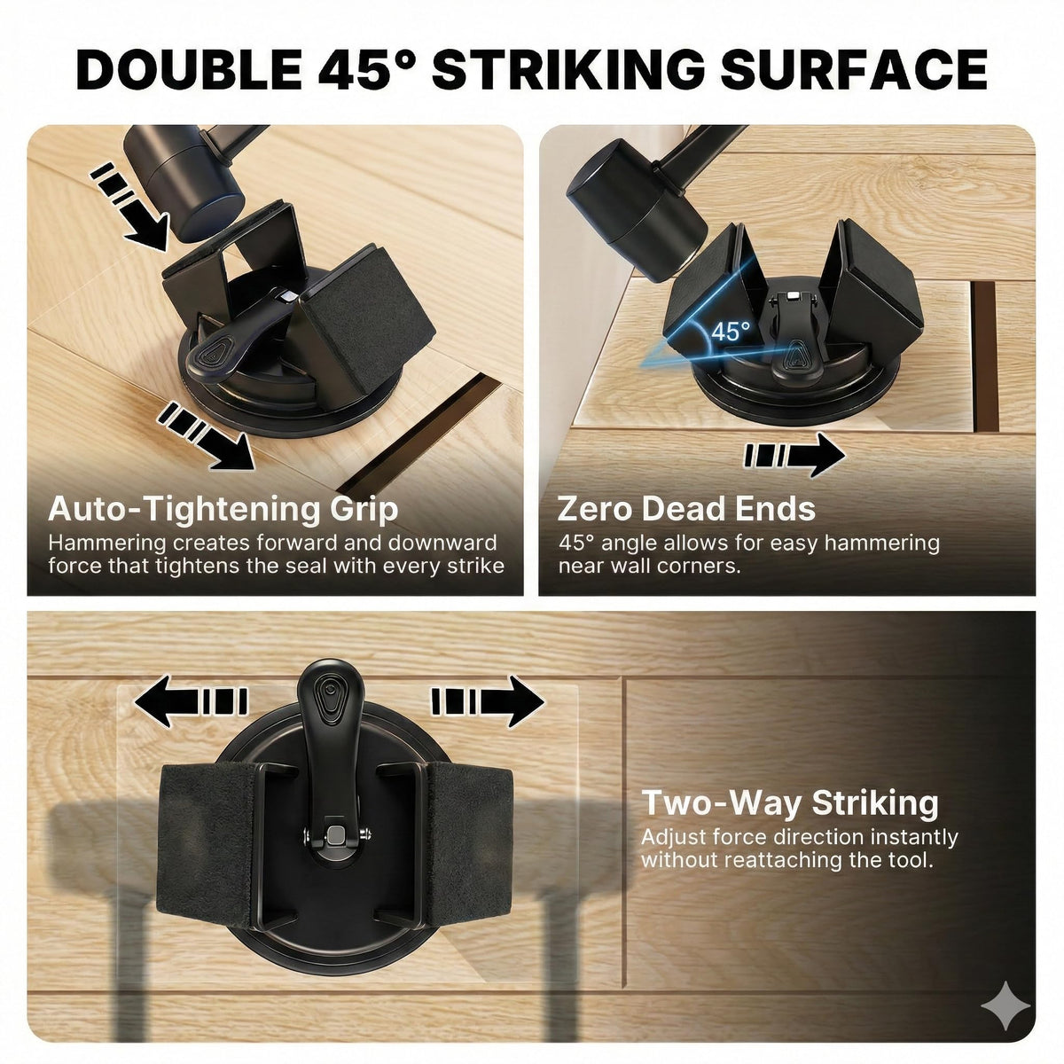 Kosjund Floor Gap Fixer Tool dual-sided hammering surface reaches tight corners