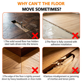 Kosjund Floor Gap Fixer Tool hammer in use during floor gap repair.
