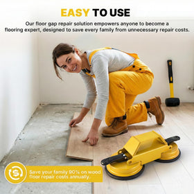 Kosjund Floor Gap Fixer Tool suction cup engaged for stable gap tightening.