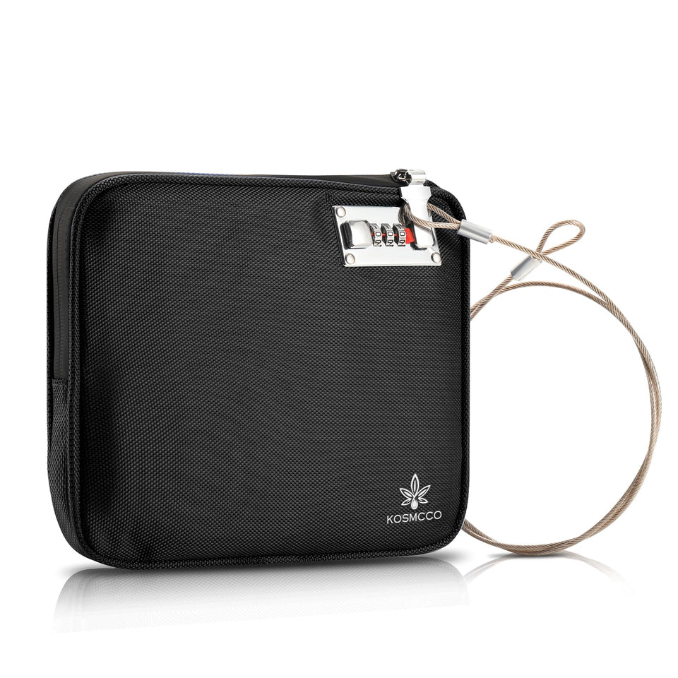 KOSMCCO front view of anti-theft beach bag with durable fabric for secure valuables.