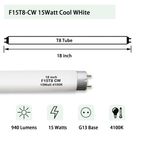 KosunRefill F15T8-CW 4100K cool white light for clear visibility