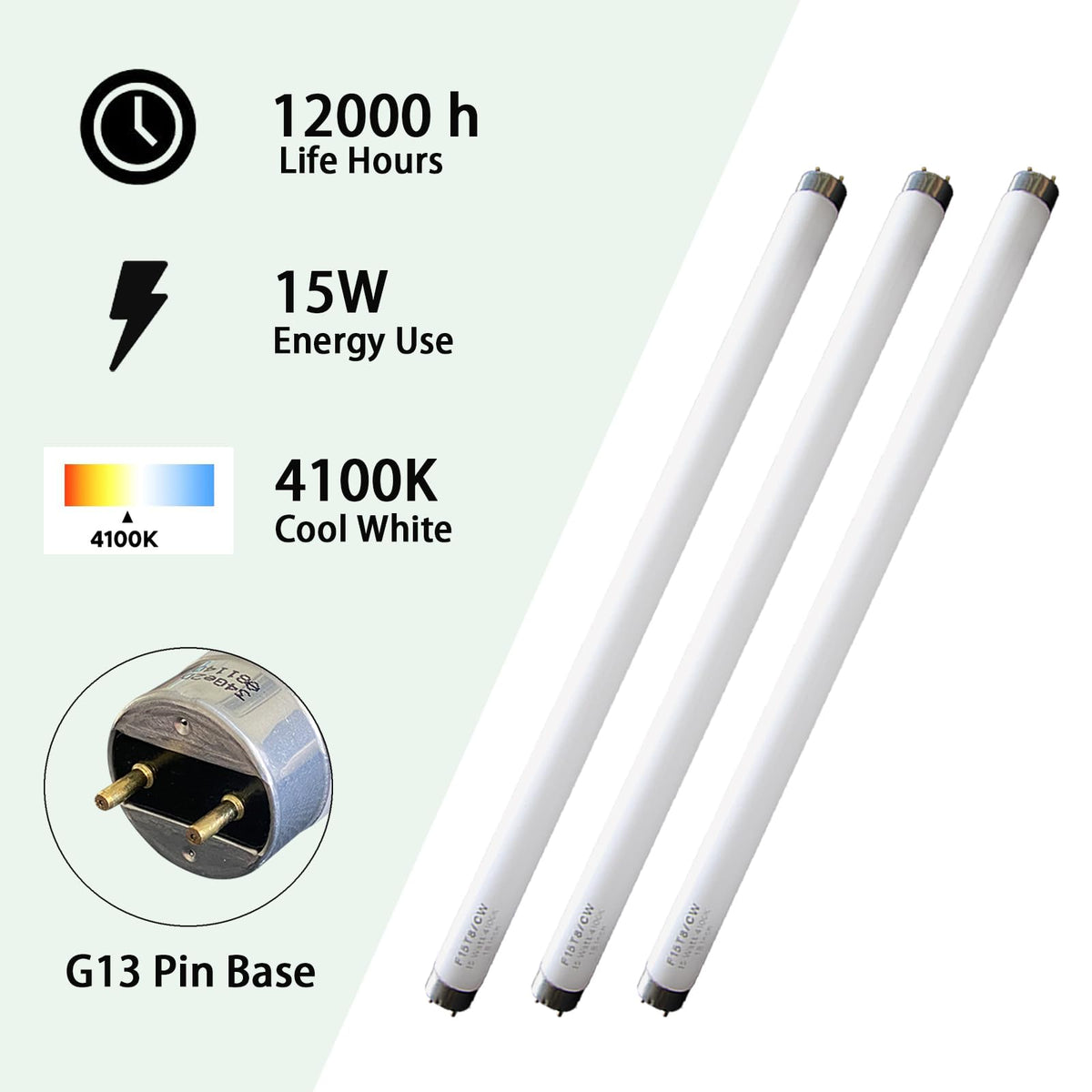 KosunRefill F15T8-CW with G13 bi-pin base for easy replacement