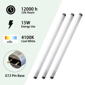 KosunRefill F15T8-CW with G13 bi-pin base for easy replacement